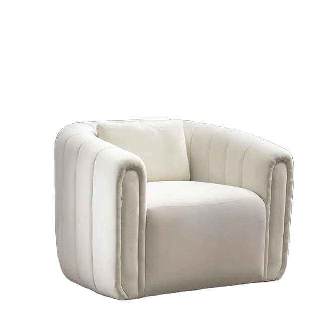 Set of beige barrel swivel chairs with lumbar pillows, featuring soft velvet upholstery, 360-degree swivel design, and high-density foam cushioning. The modern, timeless barrel shape adds sophistication, while the lumbar pillows provide extra support for comfort. Perfect for living rooms, bedrooms, or offices, offering elegance and practicality.