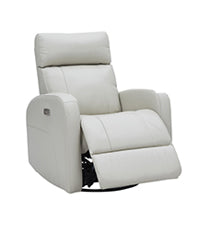 Silver grey power swivel rocker recliner with 270° swivel, smooth gliding recline, USB charging port, and durable faux leather fabric. Supports up to 350 lbs, perfect for living room, bedroom, or nursery. Easy assembly and quiet motor.