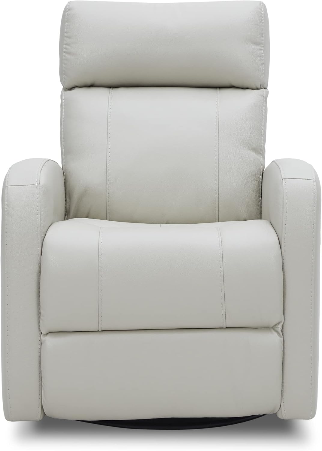 Silver grey power swivel rocker recliner with 270° swivel, smooth gliding recline, USB charging port, and durable faux leather fabric. Supports up to 350 lbs, perfect for living room, bedroom, or nursery. Easy assembly and quiet motor.