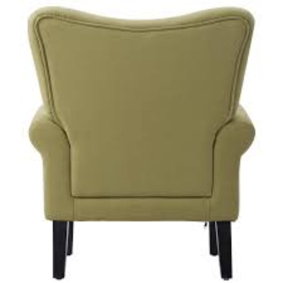 Allston Wingback Accent Chair in Avocado Green featuring a retro-inspired design with a high backrest, padded armrests, and a wide cushioned seat for ultimate comfort. Upholstered in a rich avocado green fabric, the chair sits on sleek, tapered wooden legs with rubber inserts to protect floors. The chair combines modern elegance with traditional charm, making it a stylish and comfortable addition to any living room, reading nook, or sunroom.