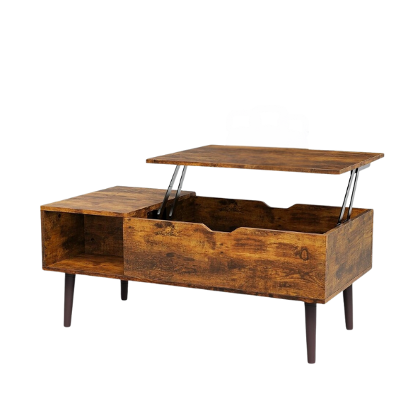 Mid-Century Modern Lift-Top Coffee Table with Hidden Storage – Sleek, Functional & Space-Saving. Elevate your living space with this versatile lift-top coffee table. Lift-top. Hidden storage.