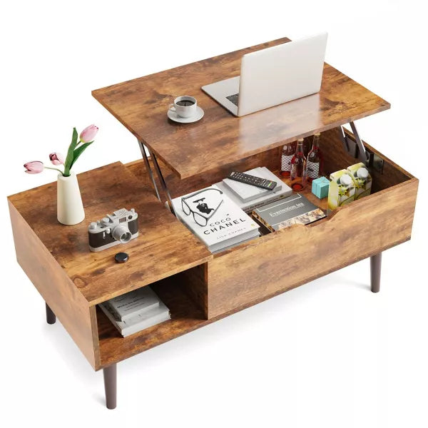 Mid-Century Modern Lift-Top Coffee Table with Hidden Storage – Sleek, Functional & Space-Saving. Elevate your living space with this versatile lift-top coffee table. Lift-top. Hidden storage.