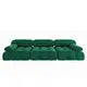 Modern emerald green velvet sectional sofa with plush upholstery, button tufting, and durable wood frame. Versatile design with individual seat cushions for ultimate comfort, supporting up to 330 lbs per seat. Perfect for living rooms, offering easy assembly and a sleek, contemporary style.
