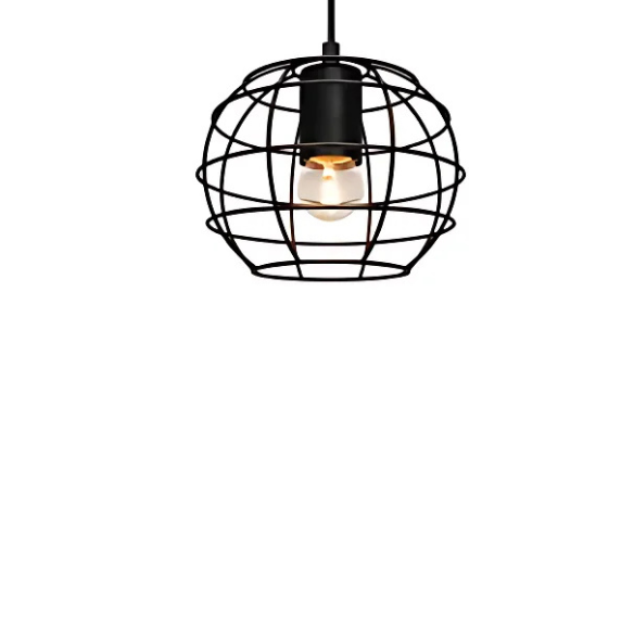 Adjustable black iron chandelier with E27 socket for modern and industrial lighting.