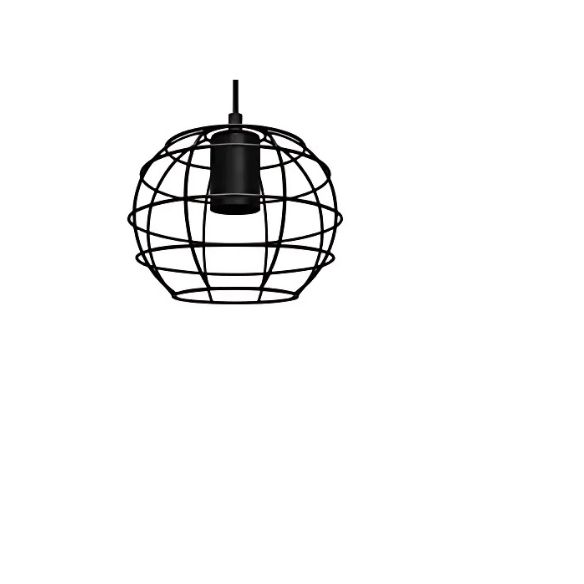 Adjustable black iron chandelier with E27 socket for modern and industrial lighting.