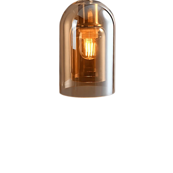 Amber Brass Nordic Ceiling Light – Modern Industrial Glass and Metal Fixture