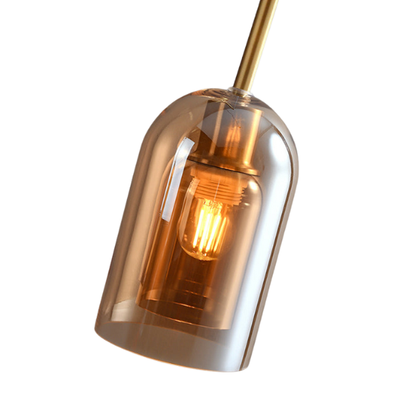 Amber Brass Nordic Ceiling Light – Modern Industrial Glass and Metal Fixture