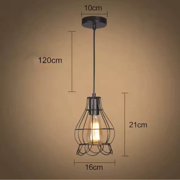 Adjustable black Art Deco metal chandelier with E27 bulb socket for vintage lighting.