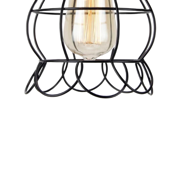 Adjustable black Art Deco metal chandelier with E27 bulb socket for vintage lighting.