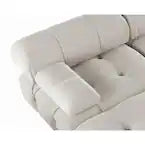 Modern velvet sectional sofa with plush upholstery, button tufting, and durable wood frame. Versatile design with individual seat cushions for ultimate comfort, supporting up to 330 lbs per seat. Perfect for living rooms, offering easy assembly and a sleek, contemporary style.
