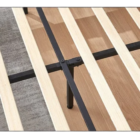 Black twin size upholstered bed frame with diamond-tufted velvet headboard, gem detailing, and modern platform design