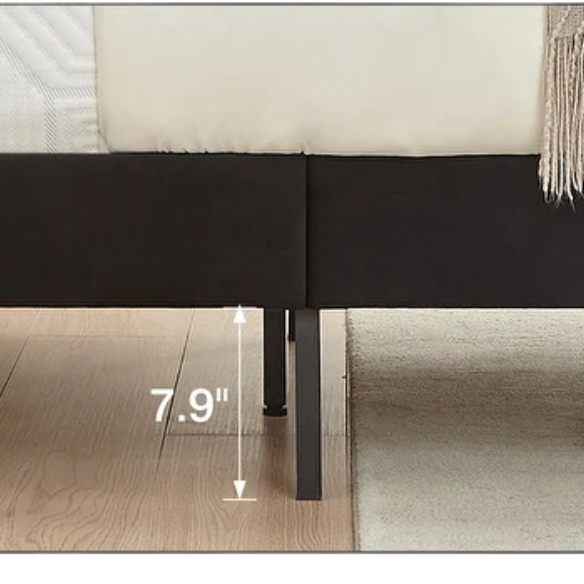 Black twin size upholstered bed frame with diamond-tufted velvet headboard, gem detailing, and modern platform design