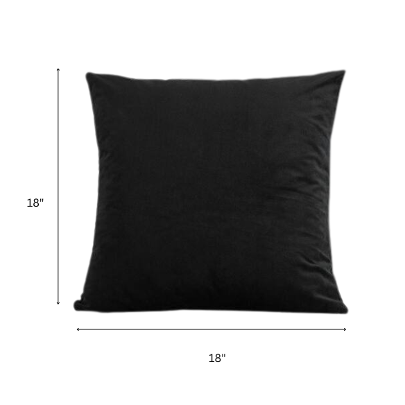 Set of two black square throw pillows with piped edges and hidden zipper, ideal for modern, transitional, or minimalist home décor
