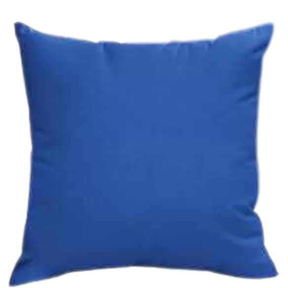 Set of 2 blue square throw pillows with corded edges and hidden zipper closure, made of soft cotton-blend twill fabric, perfect for modern and transitional home décor.