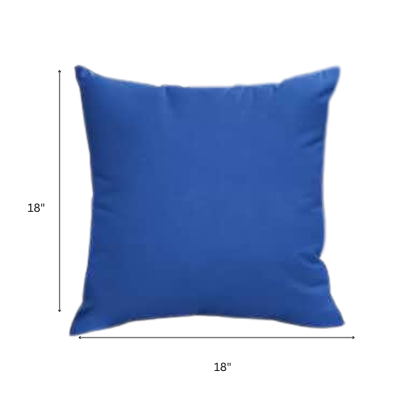Set of 2 blue square throw pillows with corded edges and hidden zipper closure, made of soft cotton-blend twill fabric, perfect for modern and transitional home décor.