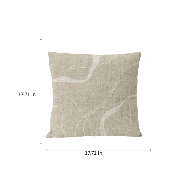 Boho linen throw pillow covers in beige, light coffee, and cream with modern abstract design