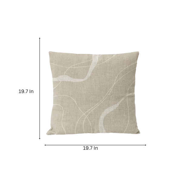 Boho linen throw pillow covers in beige, light coffee, and cream with modern abstract design