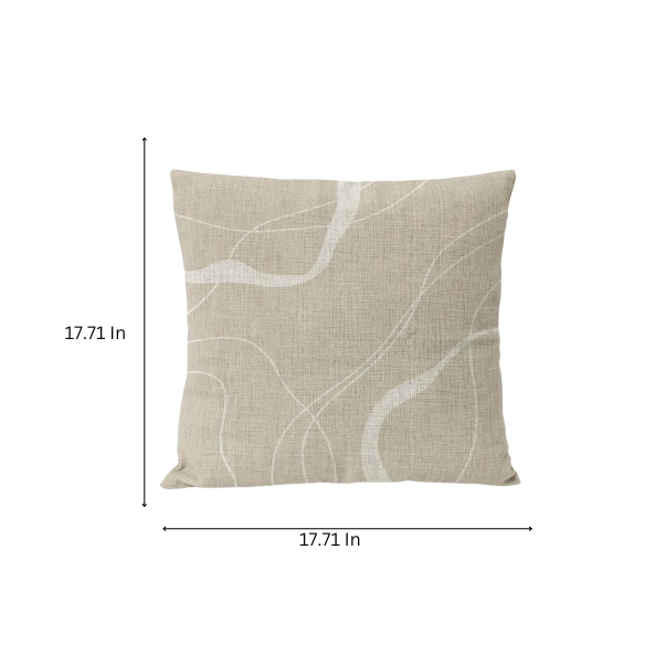 Boho linen throw pillow covers in beige, light coffee, and cream with modern abstract design