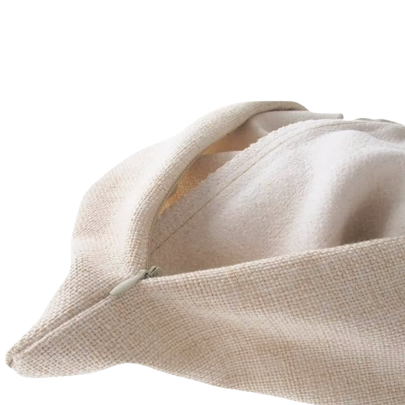Boho linen throw pillow covers in beige, light coffee, and cream with modern abstract design