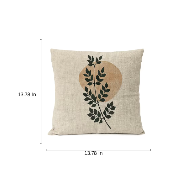 Boho Linen Throw Pillow Covers with Modern Abstract Design in Neutral Multi-Colored Shades – Decorative Square Pillow Covers for Home, Office, and Bedroom.