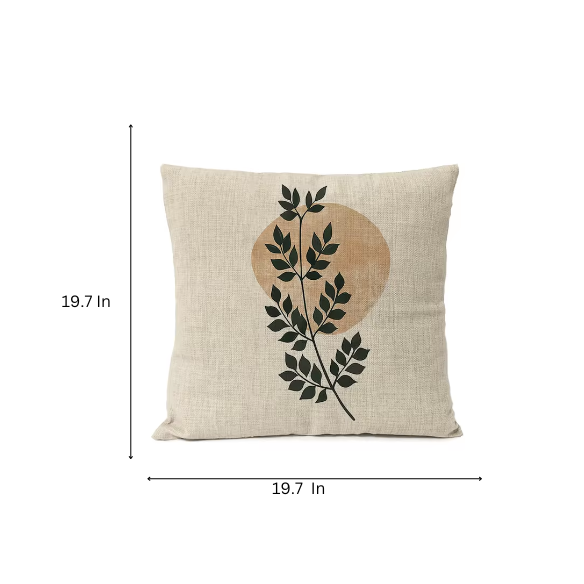 Boho Linen Throw Pillow Covers with Modern Abstract Design in Neutral Multi-Colored Shades – Decorative Square Pillow Covers for Home, Office, and Bedroom.