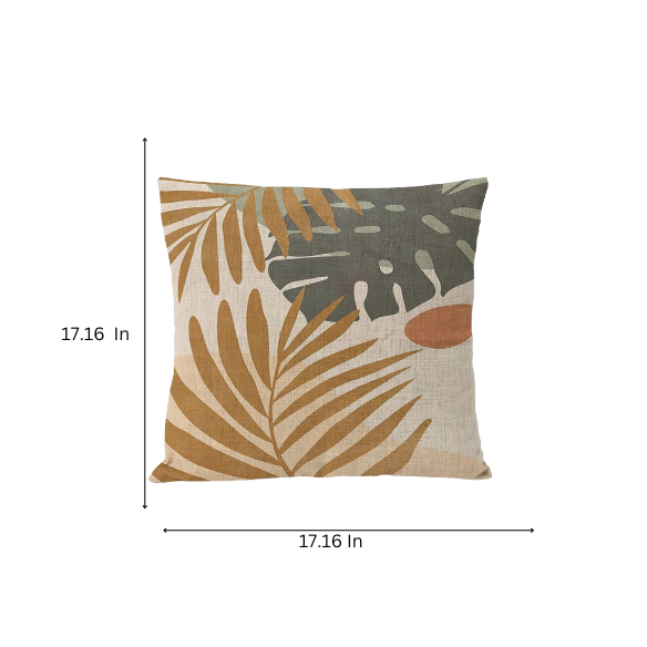 Boho Linen Throw Pillow Covers with Modern Abstract Design in Neutral Multi-Colored Shades – Decorative Square Pillow Covers for Home, Office, and Bedroom.