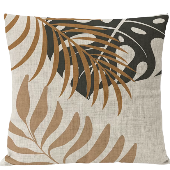 Boho Linen Throw Pillow Covers with Modern Abstract Design in Neutral Multi-Colored Shades – Premium Linen Decorative Pillows for Living Room, Bedroom, and Office.