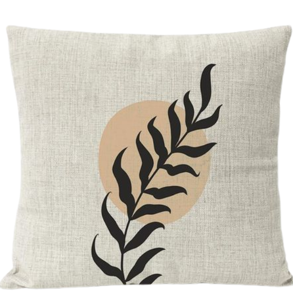 Boho Linen Throw Pillow Covers with Modern Abstract Design in Neutral Multi-Colored Shades – Premium Linen Decorative Pillows for Living Room, Bedroom, and Office.
