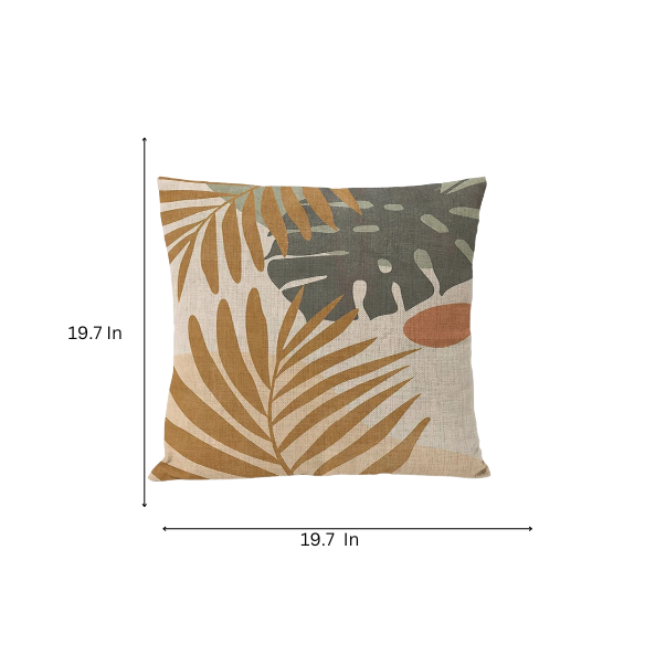 Boho Linen Throw Pillow Covers with Modern Abstract Design in Neutral Multi-Colored Shades – Decorative Square Pillow Covers for Home, Office, and Bedroom.