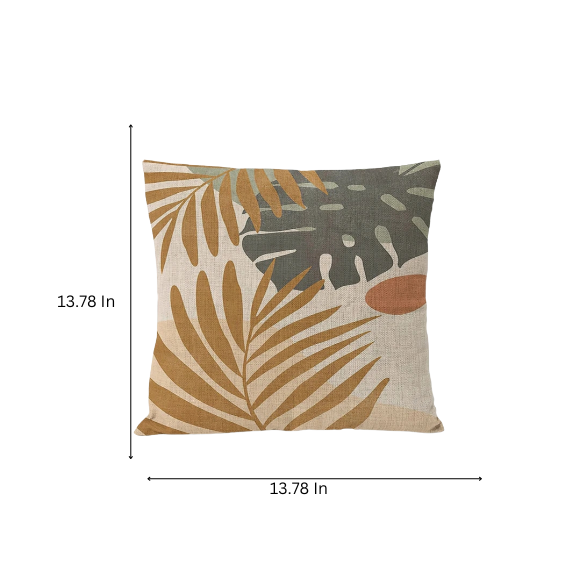 Boho Linen Throw Pillow Covers with Modern Abstract Design in Neutral Multi-Colored Shades – Decorative Square Pillow Covers for Home, Office, and Bedroom.