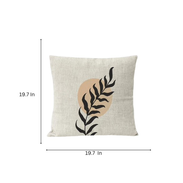 Boho Linen Throw Pillow Covers with Modern Abstract Design in Neutral Multi-Colored Shades – Premium Linen Decorative Pillows for Living Room, Bedroom, and Office.