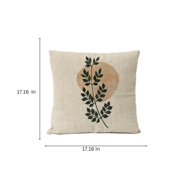 Boho Linen Throw Pillow Covers with Modern Abstract Design in Neutral Multi-Colored Shades – Decorative Square Pillow Covers for Home, Office, and Bedroom.