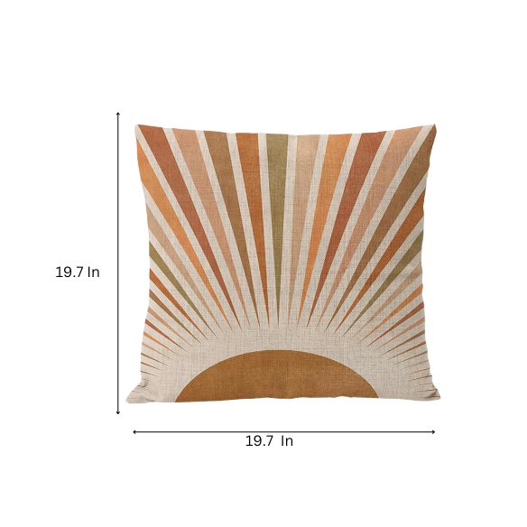 Boho linen throw pillow covers in neutral multi-colored abstract design