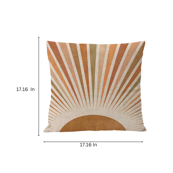 Boho linen throw pillow covers in neutral multi-colored abstract design