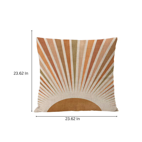 Boho linen throw pillow covers in neutral multi-colored abstract design
