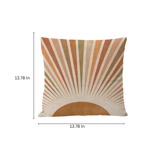 Boho linen throw pillow covers in neutral multi-colored abstract design