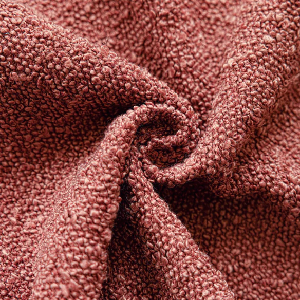 Brick red boucle throw pillow cover with soft loop texture, 18x18 inches – cozy modern accent for sofa, bed, or armchair
