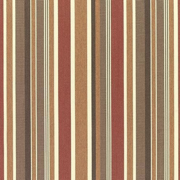 Striped accent pillow in brown, red, and beige – reversible, weather-resistant, and overstuffed with polyester fill for durable comfort indoors or outdoors.