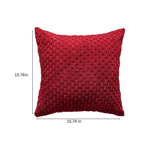 Burgundy striped corduroy throw pillow cover, modern and boho design, machine washable, with zipper closure, perfect for home décor, sofa, or bedroom.