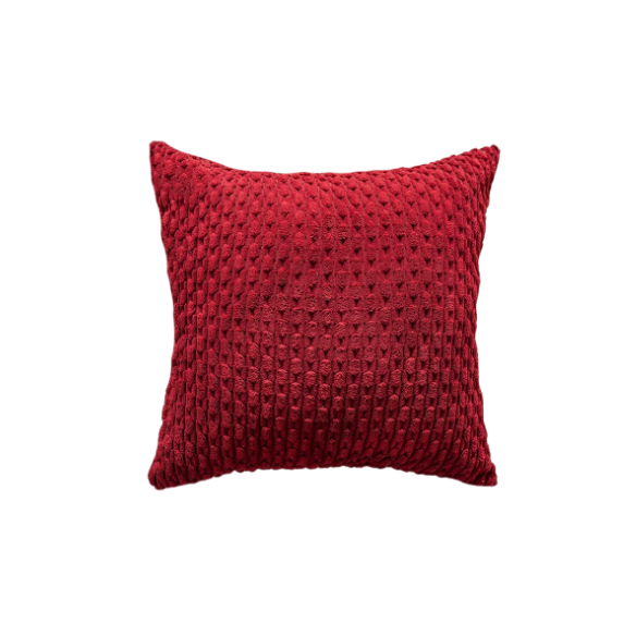 Burgundy striped corduroy throw pillow cover, modern and boho design, machine washable, with zipper closure, perfect for home décor, sofa, or bedroom.