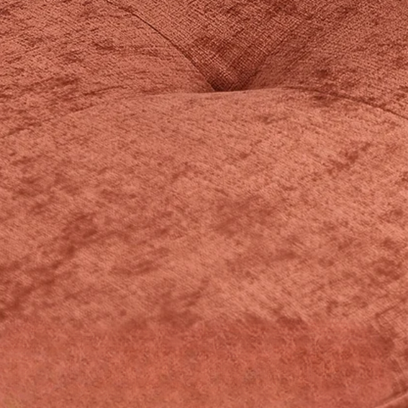Burnt orange chenille loveseat with tufted back, square arms, wood legs, USB charging ports, and removable washable cushions—ideal for bold, modern living spaces