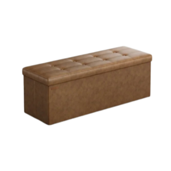 Coffee Brown Foldable Storage Footrest Ottoman – Multi-functional, space-saving design with storage and extra seating