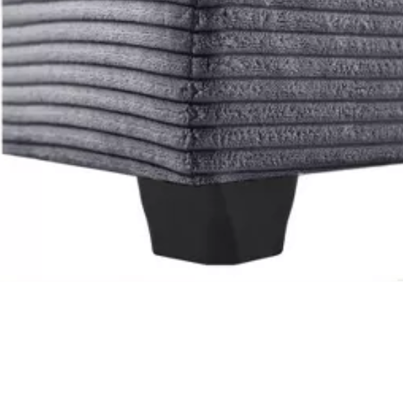 Three-Seater Dark Grey Corduroy Modular Sectional Sofa with Ottoman – Modern L-shaped configuration, soft high-pile fleece upholstery, pet-friendly, and customizable for small or large living spaces.