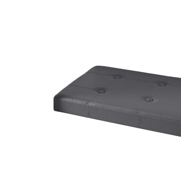 Dark grey foldable storage footrest ottoman for space-saving, multi-functional storage and seating