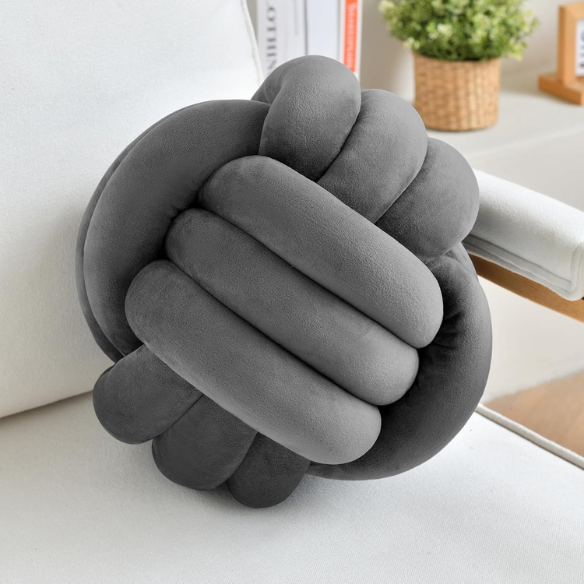 Dark Grey Geometric Decorative Pillow – Soft Modern Cushion in Deep Neutral Tone for Sofa, Bed, or Chair – 100% Polyester, Available in 22 cm and 28 cm