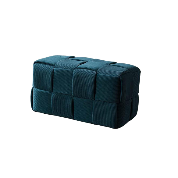 Dark Teal Velvet Ottoman Cube - Modern, Comfortable, and Versatile for Any Room