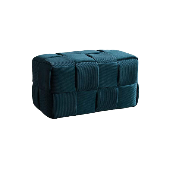 Dark Teal Velvet Ottoman Cube - Modern, Comfortable, and Versatile for Any Room