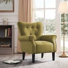 Modern Accent Chair for Living Room – High Back Upholstered Wingback Armchair with Wooden Legs, Padded for Ultimate Comfort