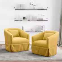 Set of 2 Swivel Accent Chairs – Upholstered 360° Swivel Barrel Design with Padded Seats, Cozy Chenille Fabric – Ideal for Reading and Relaxing