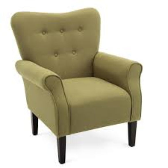 Modern Accent Chair for Living Room – High Back Upholstered Wingback Armchair with Wooden Legs, Padded for Ultimate Comfort
